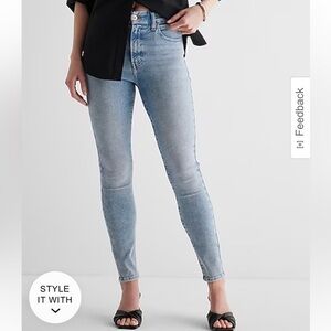 Express high waisted flexx women’s size small  light wash pants skinny jeans